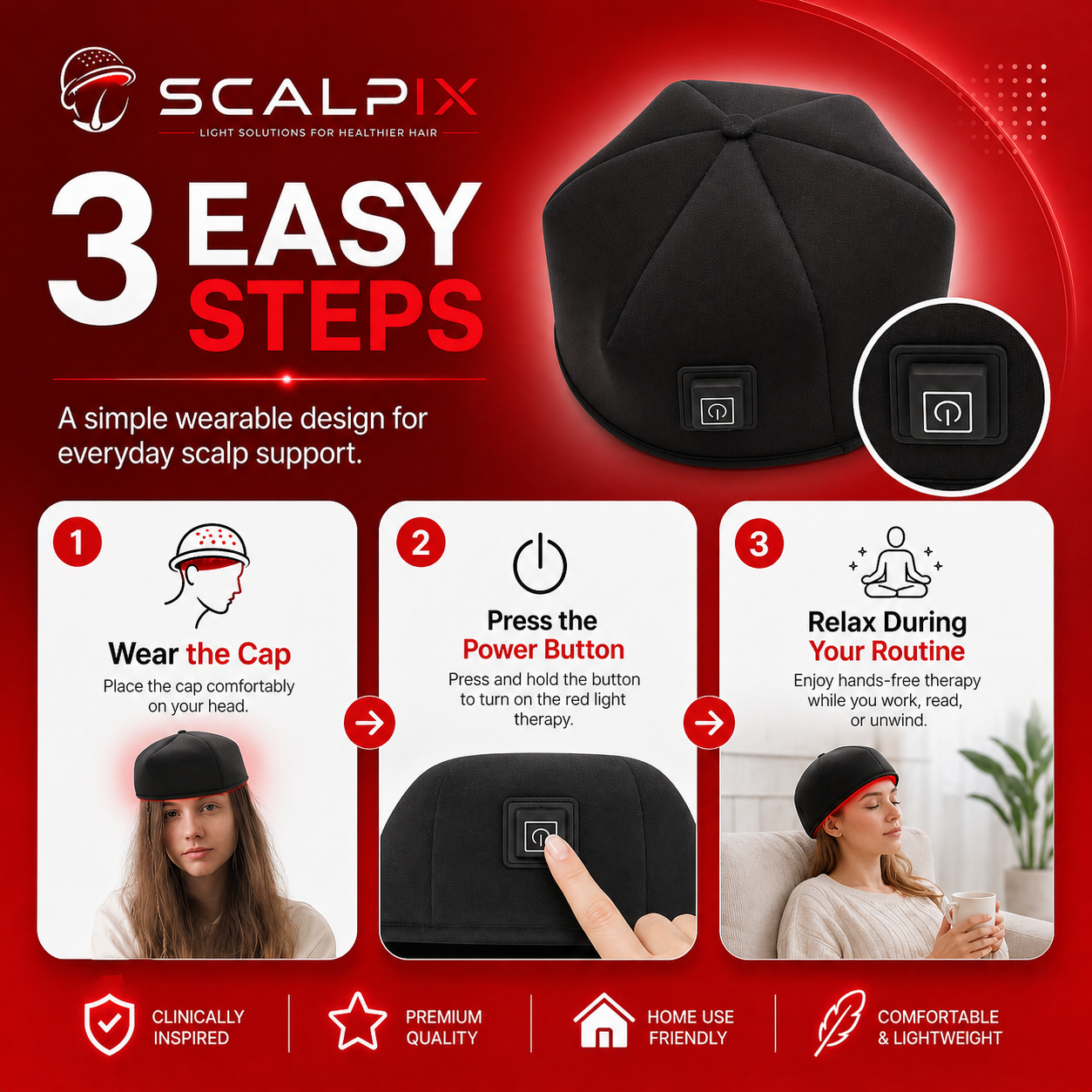 Scalpix™ Light Therapy Hair Support Cap