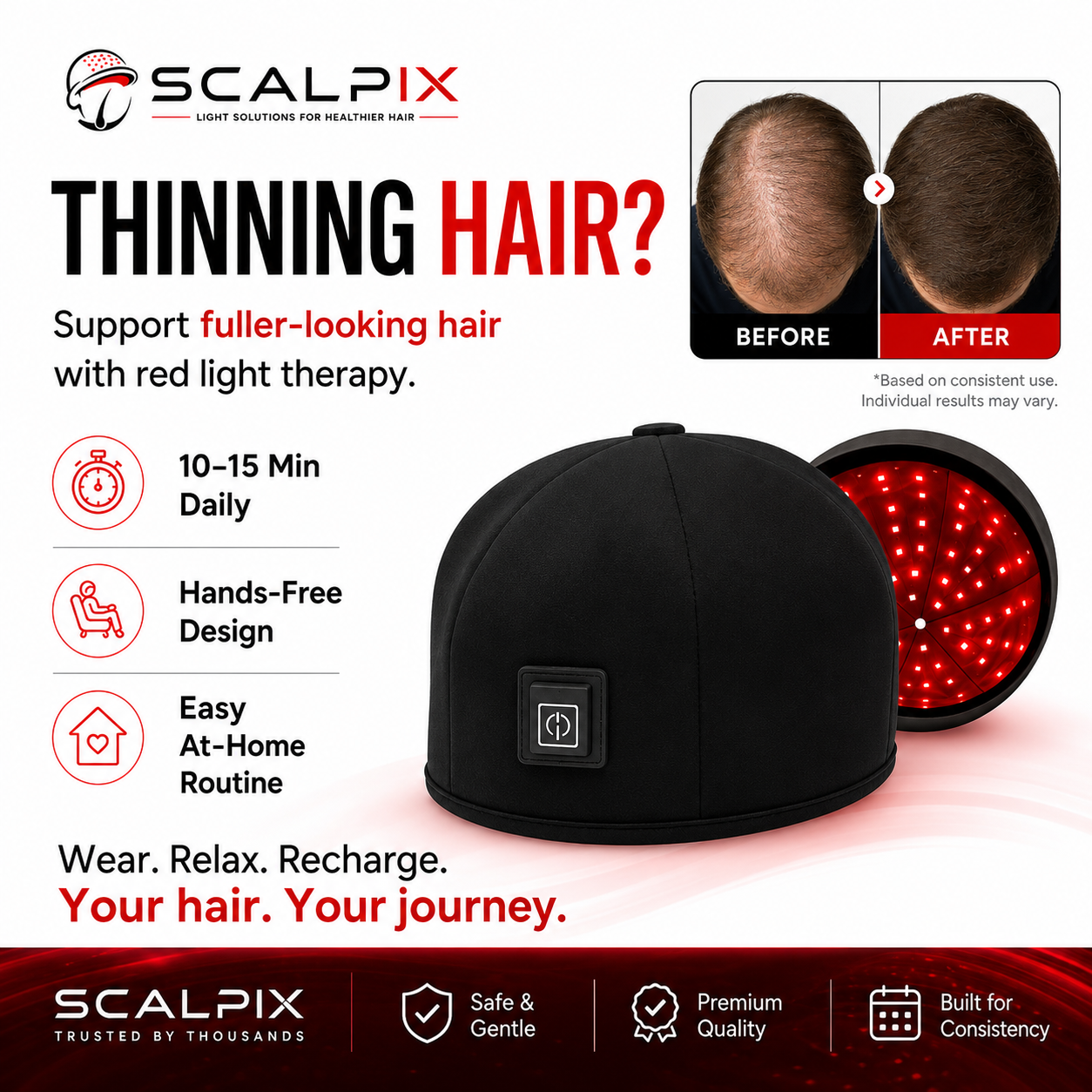 Scalpix Red Light Therapy Cap